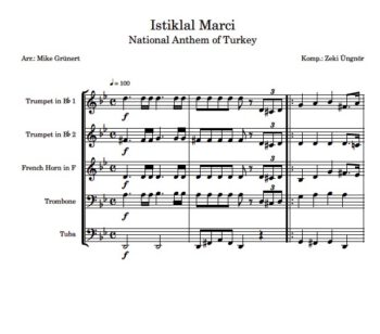 Nationalhymne der Türkei (Blechbläser-Quintett) – Bild 2